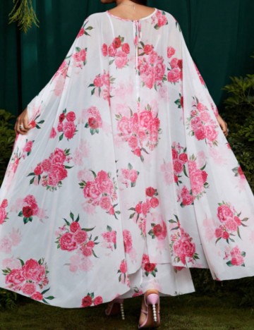 Set rochie și bolero Shein Curve+, alb