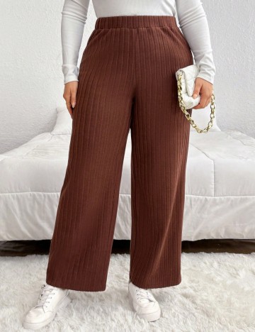 Pantaloni Shein Curve+, maro