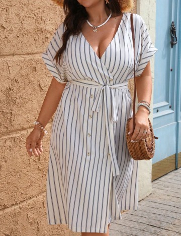 Rochie midi Shein Curve+, mix culori