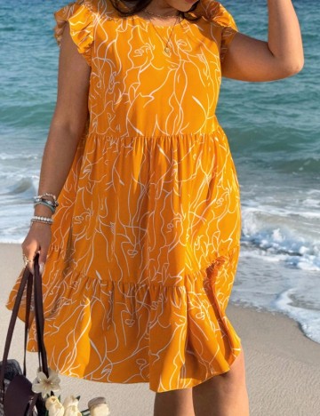 Rochie mini Shein Curve+, mix culori