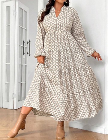 Rochie maxi Shein Curve+, mix culori