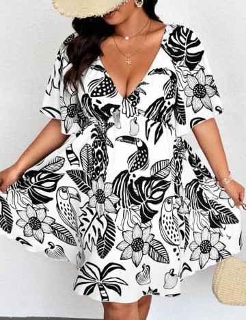 Rochie mini Shein Curve+, mix culori