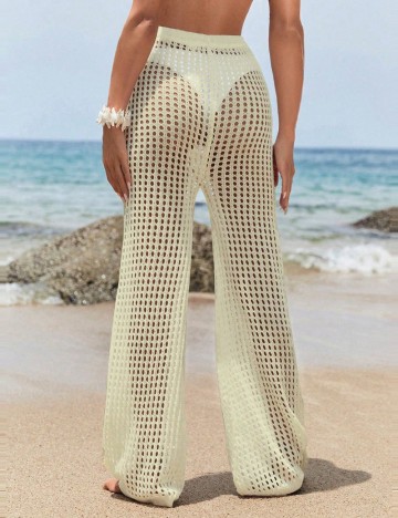 Pantaloni de plajă Shein, crem