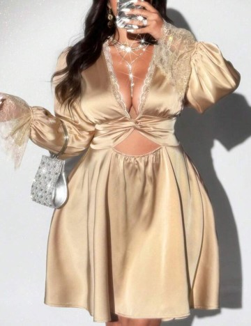 Rochie mini Shein Curve+, bej