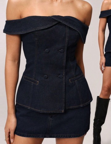 Top Shein, albastru