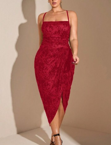 Rochie maxi Shein Curve+, roșu