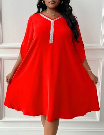 Rochie midi Shein Curve+, roșu