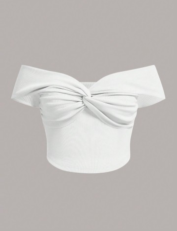 Top Shein Curve+, alb
