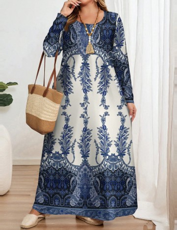 Rochie maxi Shein Curve+, mix culori