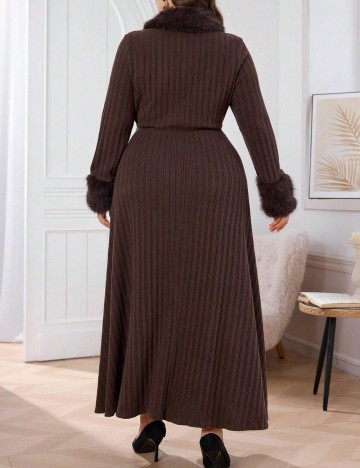 Rochie maxi Shein Curve+, maro