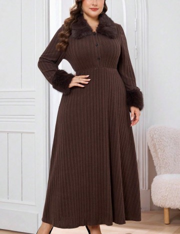 Rochie maxi Shein Curve+, maro