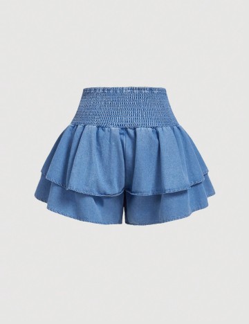 Pantaloni scurți Shein Curve+, albastru