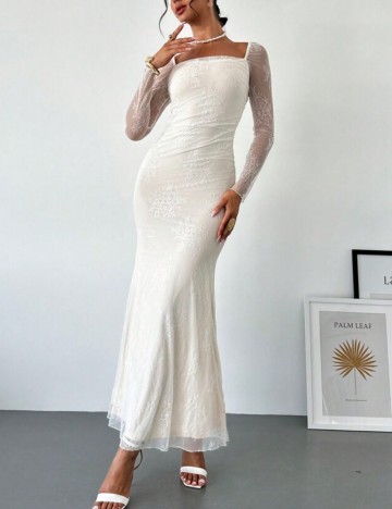 Rochie maxi Shein, crem