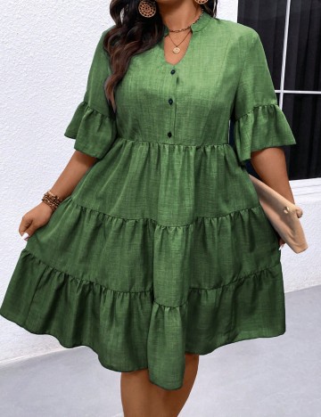 Rochie midi Shein Curve+, verde