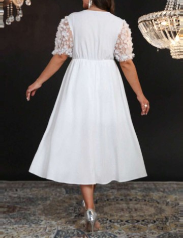 Rochie midi Shein Curve+, alb