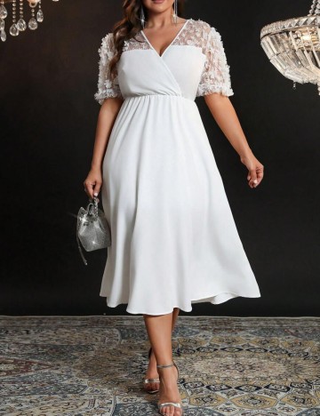 Rochie midi Shein Curve+, alb