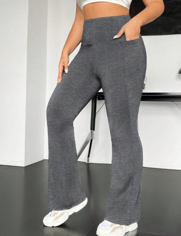 Pantaloni Shein Curve+, gri
