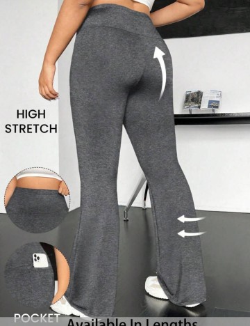 Pantaloni Shein Curve+, gri