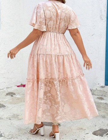 Rochie maxi Shein Curve+, roz