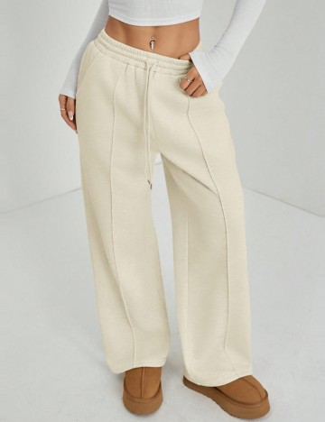 Pantaloni de trening Shein, crem