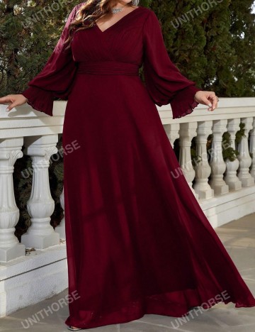 Rochie de ocazie Shein Curve+, vișiniu