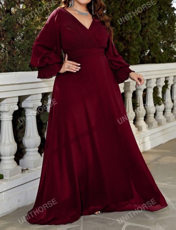 Rochie de ocazie Shein Curve+, vișiniu