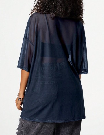 Tricou Shein, bleumarin