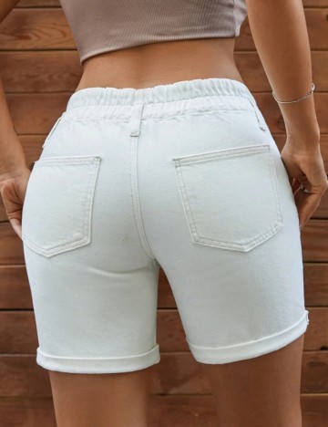 Pantaloni scurți de blugi Shein, alb