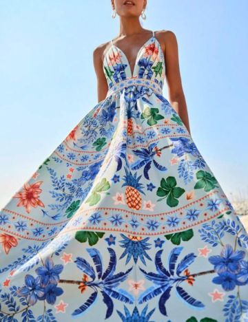 Rochie maxi Shein, mix culori