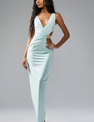 Rochie maxi Missguided by Shein, turcoaz