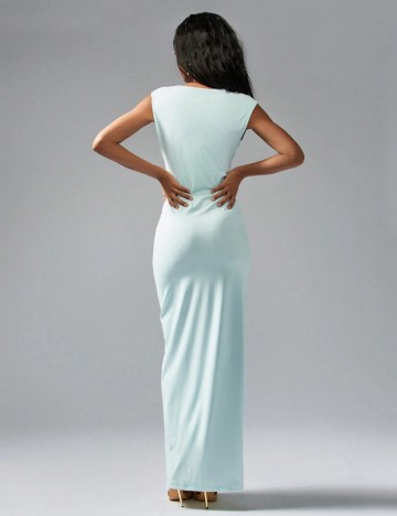 Rochie maxi Missguided by Shein, turcoaz