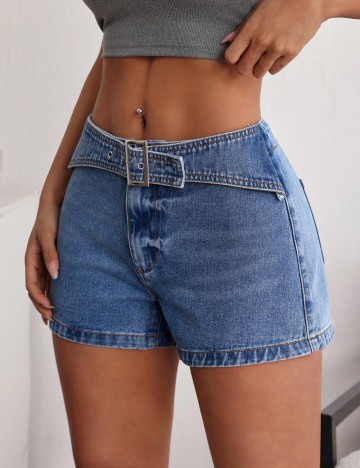 Pantaloni scurți de blugi Shein, albastru