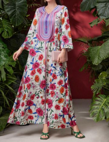 Rochie maxi Shein, mix culori