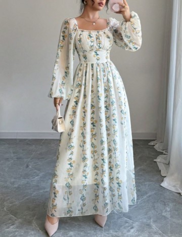 Rochie maxi Shein, crem
