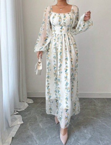 Rochie maxi Shein, crem
