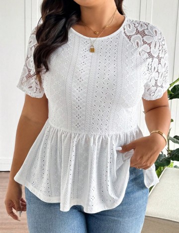 Tricou Shein Curve+, alb