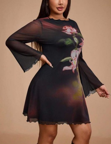 Rochie mini Shein Curve+, mix culori