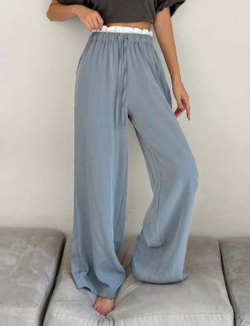 Pantaloni de pijama Shein, albastru