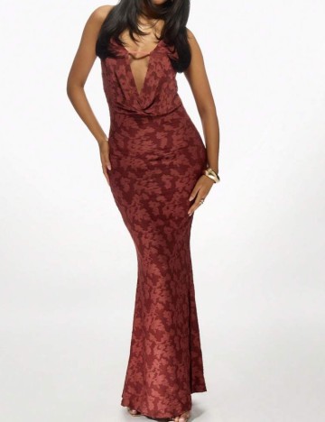 Rochie maxi Missguided by Shein, cărămiziu