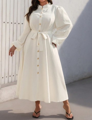 Rochie midi Shein Curve+, crem