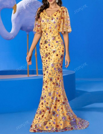 Rochie de ocazie Shein, galben