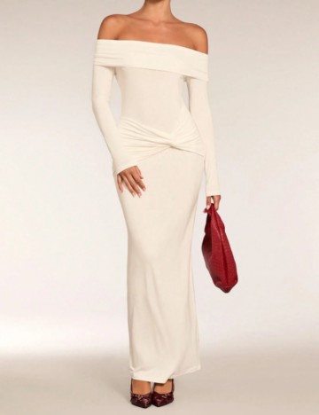 Rochie maxi Shein, crem