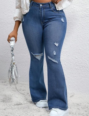 Jeans Shein Curve+, albastru