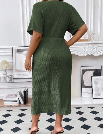 Rochie midi Shein Curve+, verde