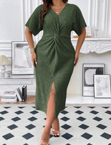 Rochie midi Shein Curve+, verde