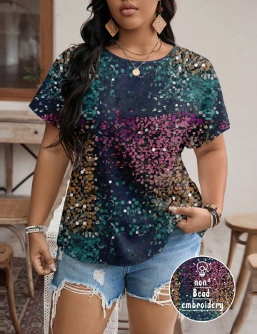 Tricou Shein Curve+, mix culori