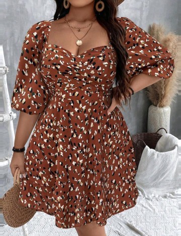 Rochie midi Shein Curve+, mix culori