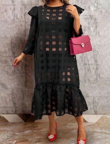 Rochie midi Shein Curve+, negru