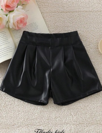 Pantaloni din imitatie de piele Shein, negru