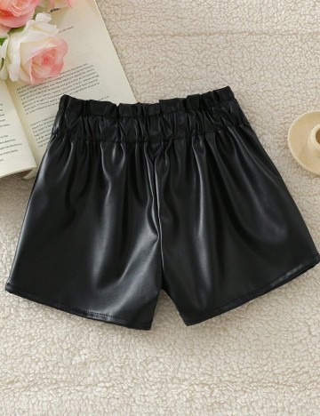 Pantaloni din imitatie de piele Shein, negru